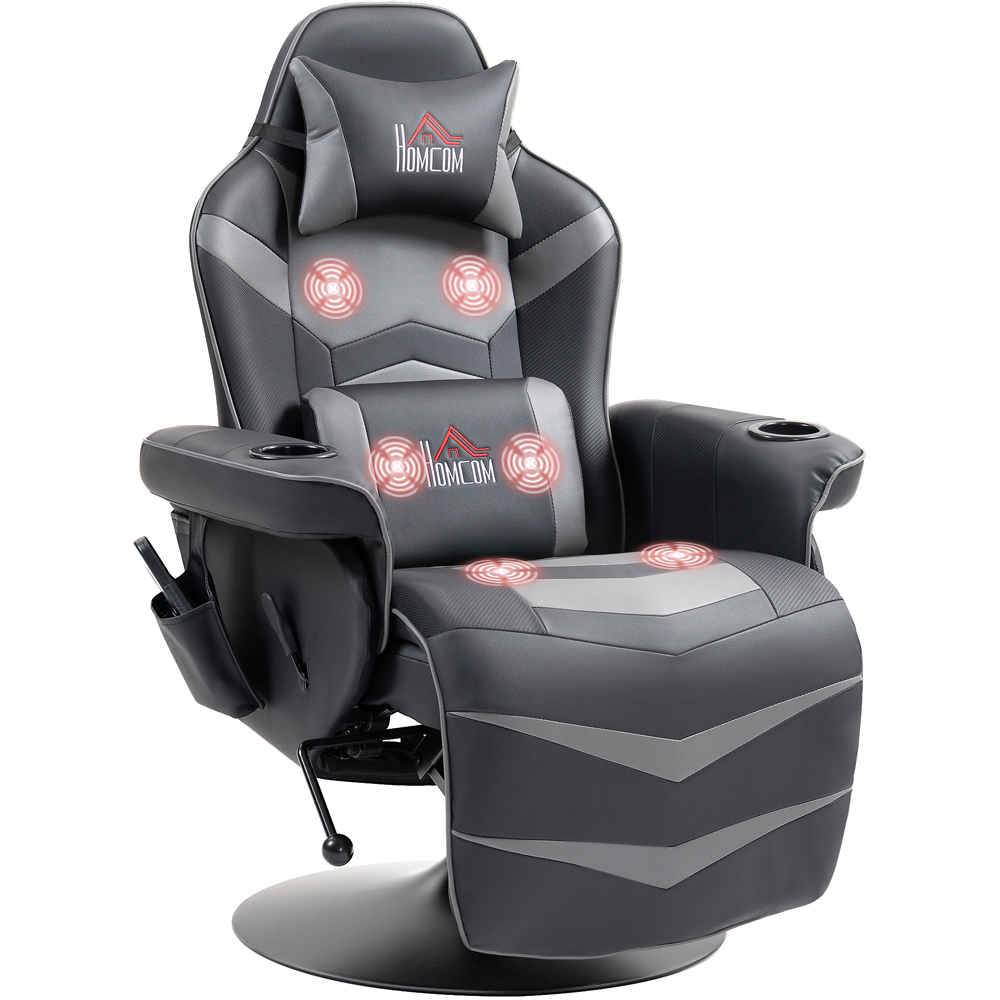 HOMCOM Grey Massage Recliner Chair with Remote Image 2