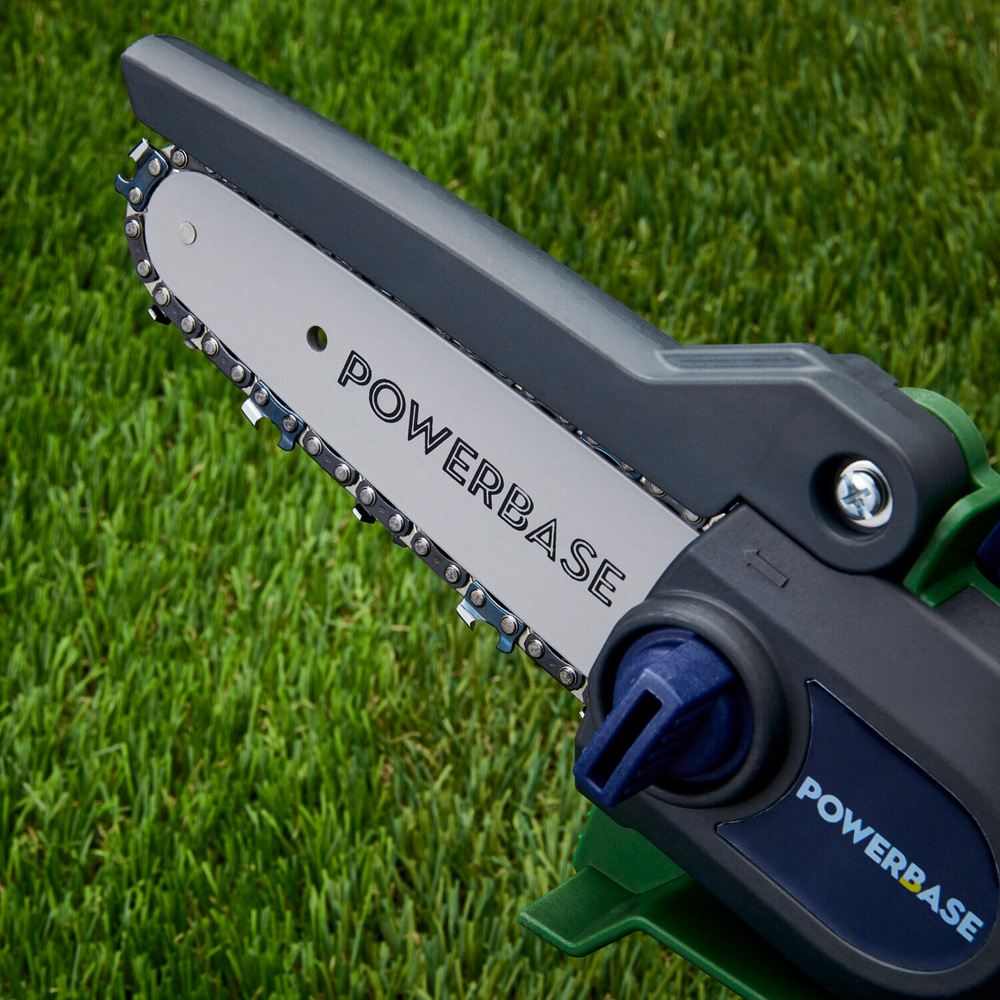 Powerbase Cordless Mini Chainsaw Green Image 3