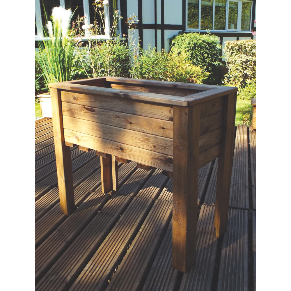 Samuel Alexander Rustic Medium Wooden Raised Garden Trough 72 x 82cm Image 7