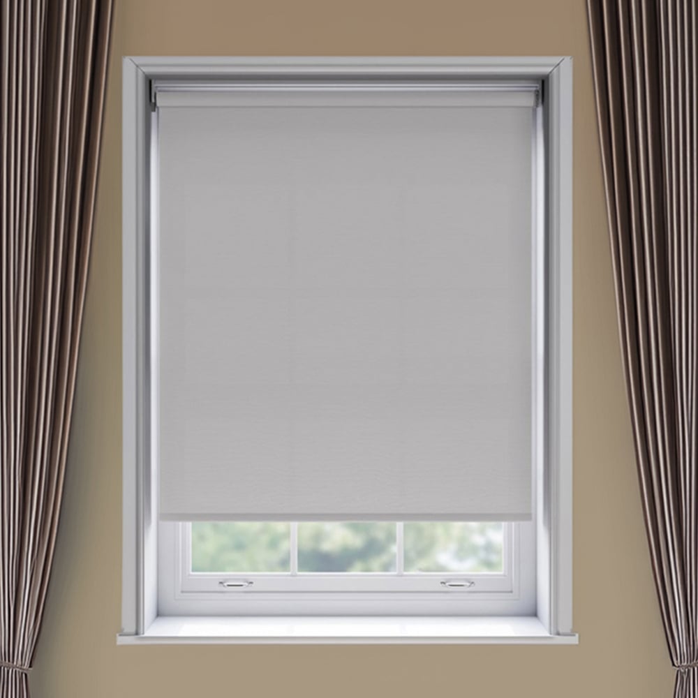 New Edge Blinds Thermal Blackout Roller Blind Light Grey 155cm Image 1