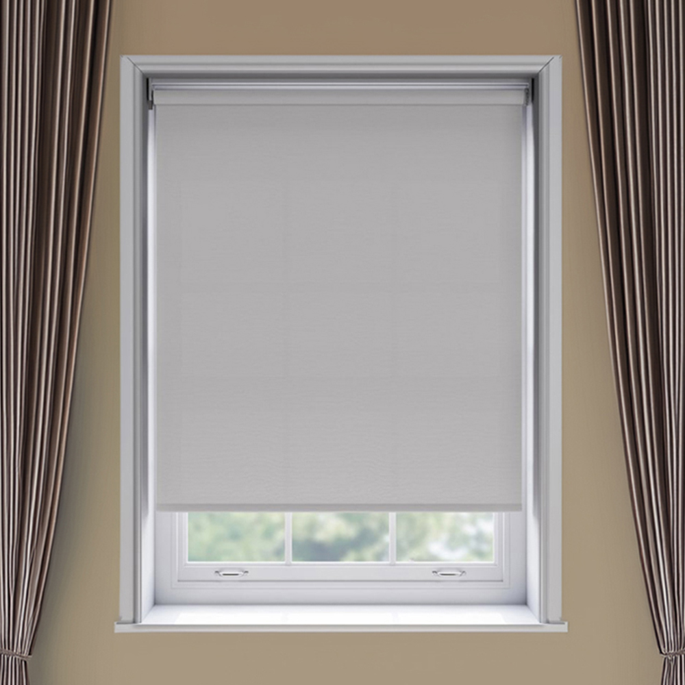 New Edge Blinds Thermal Blackout Roller Blind Light Grey 135cm Image 1