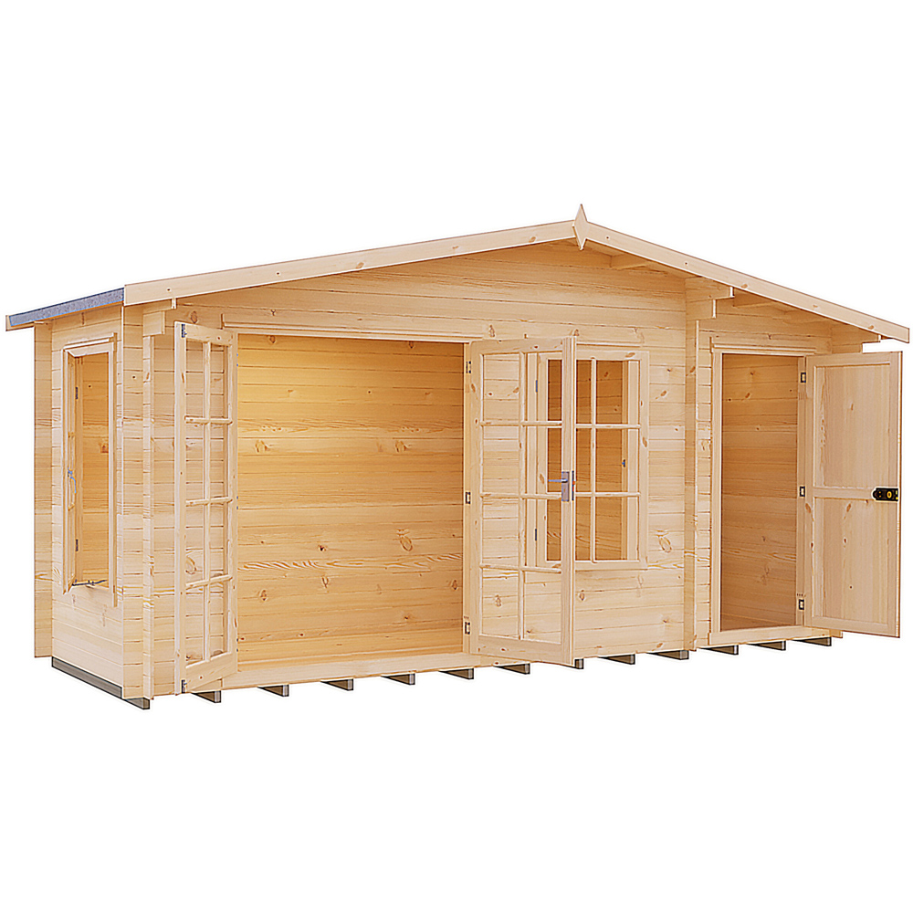 Shire Bourne 16 x 6ft Apex Garden Log Cabin Image 1