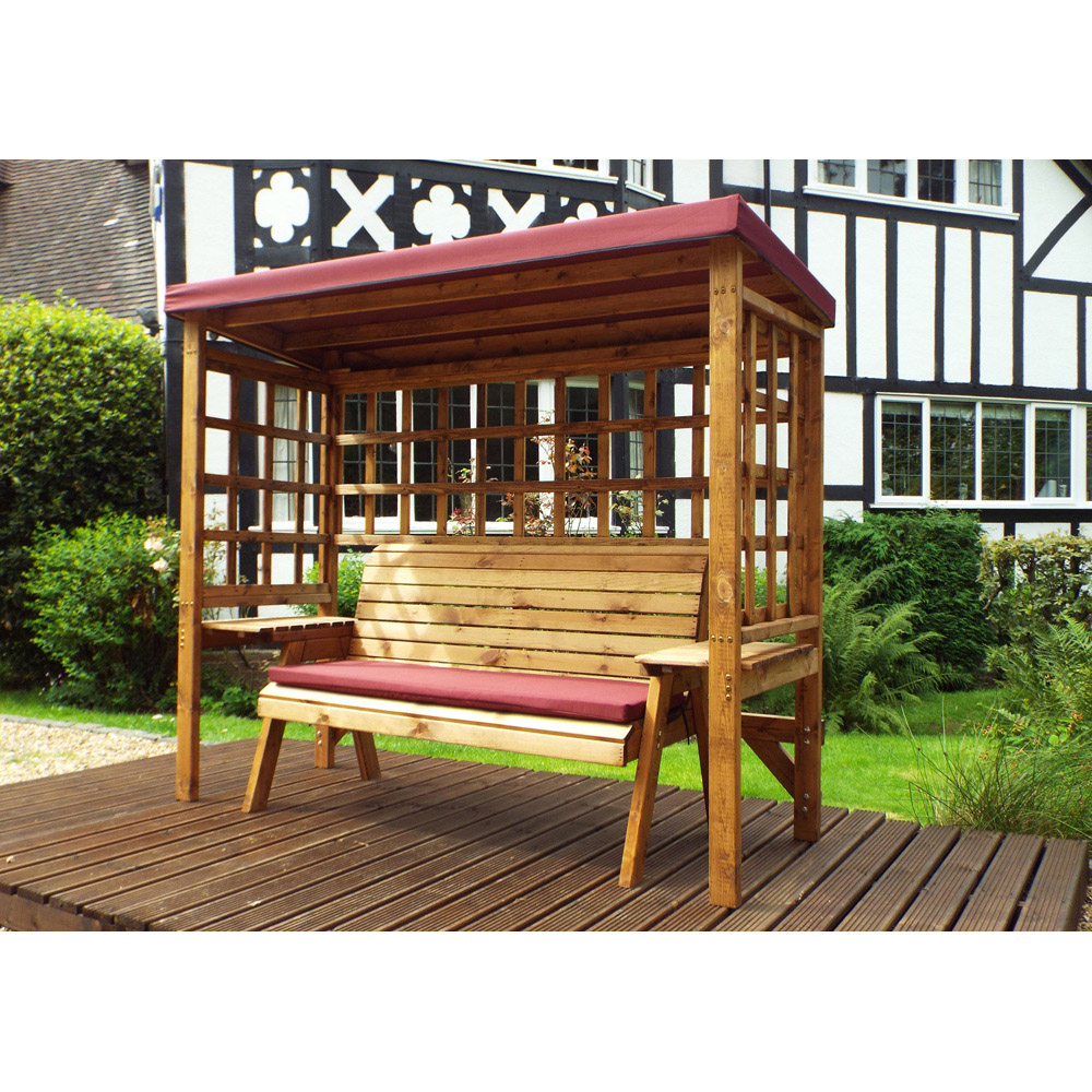 Charles Taylor Wentworth 3 Seater Arbour with Burgundy Roof Cover Image 6