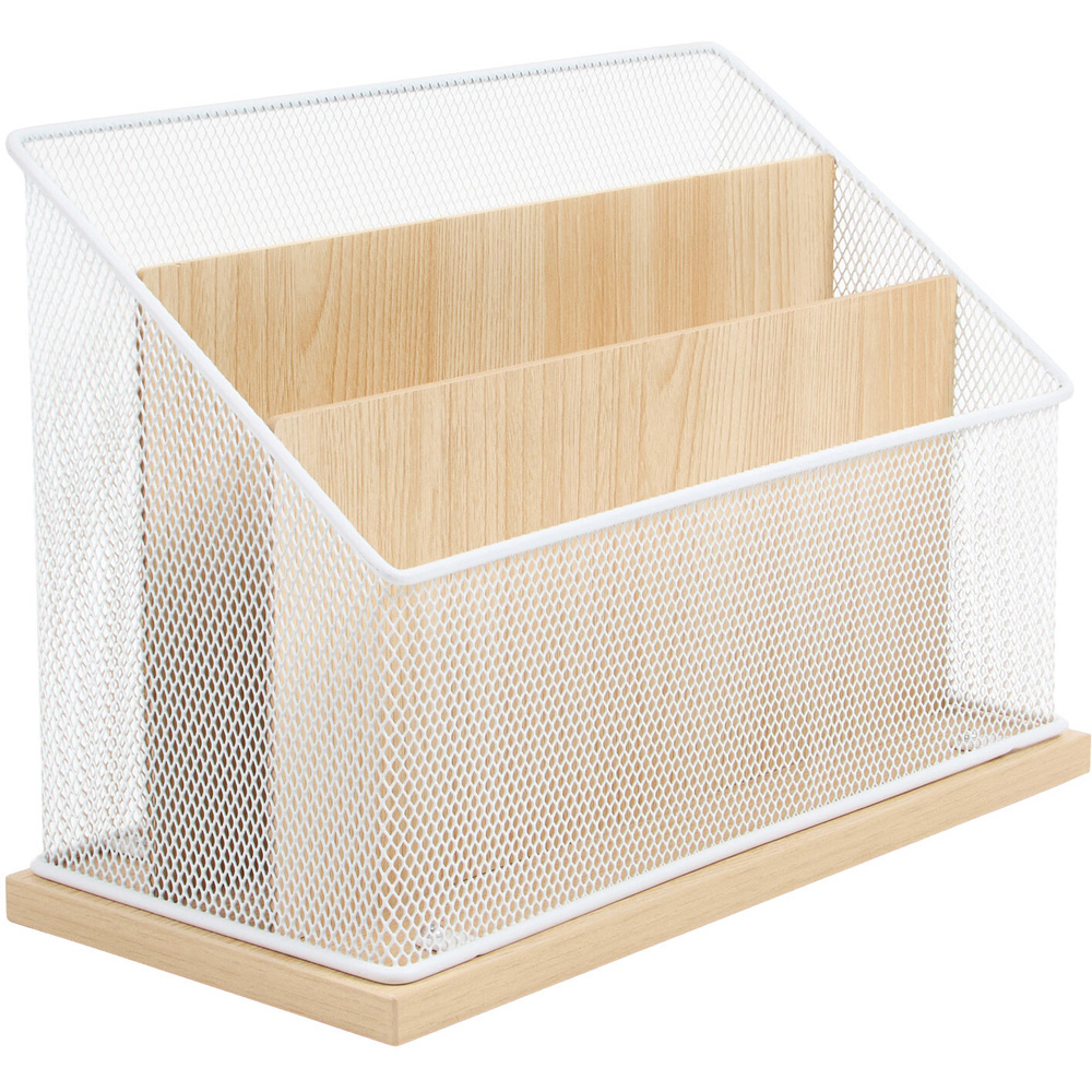 Wood Effect and White Mesh Letter Sorter Image 1