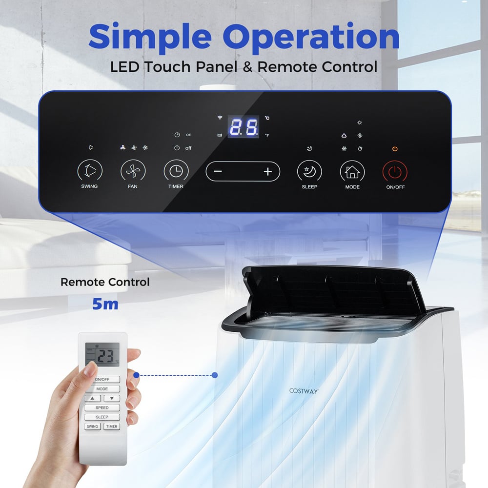 Costway White 12000 BTU 4 in 1 Smart Portable Air Conditioner Image 4