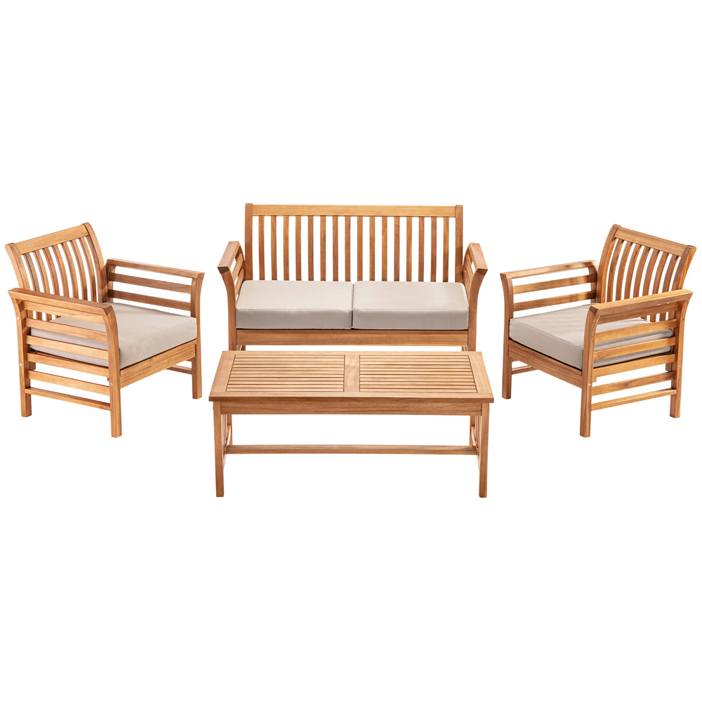 Garden Gear 4 Seater Acacia Lounge Set Image 2
