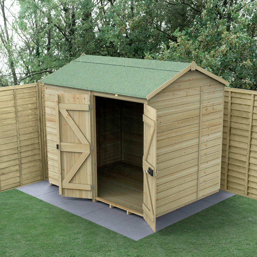 Forest Garden Timberdale 8 x 6ft Reverse Apex Garden Shed Image 2