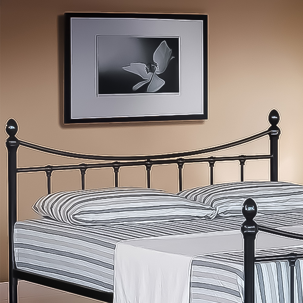 Brooklyn Double Black Metal Bed with Finials Image 2