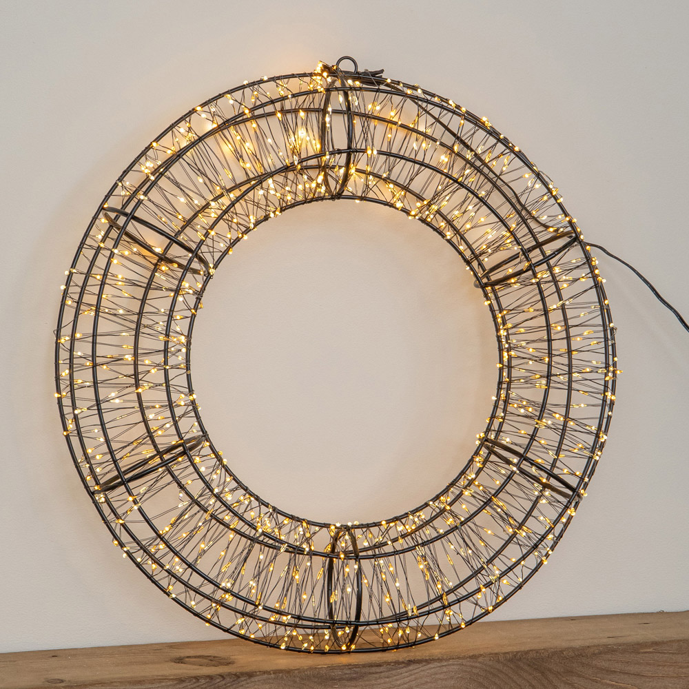 Samuel Alexander 960 Warm White LED 3D Metal Christmas Wreath 38cm Image 3