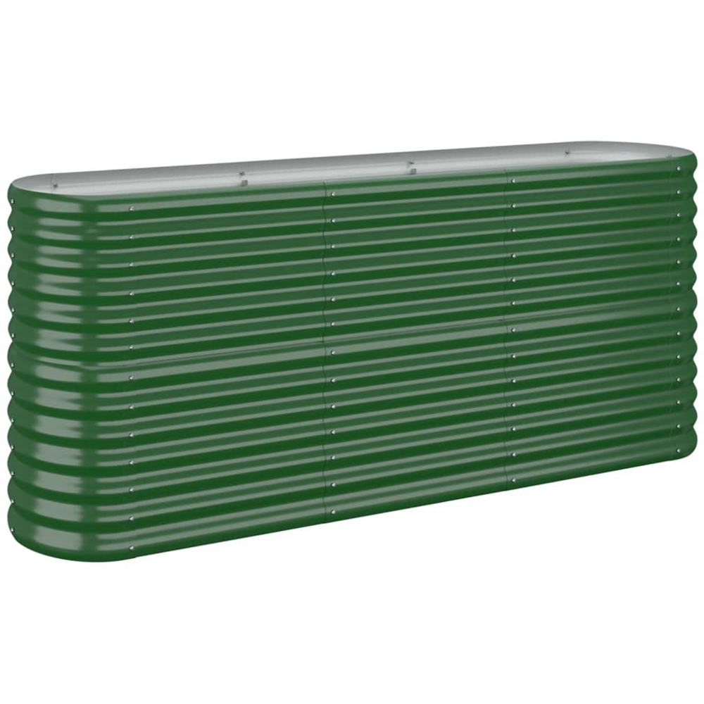 vidaXL Green Galvanised Steel Raised Garden Bed 152 x 40 x 68cm Image 1