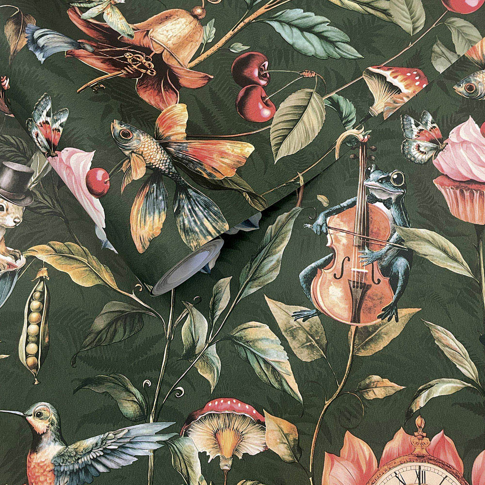 Holden Decor Curious Creatures Emerald Green Wallpaper Image 2