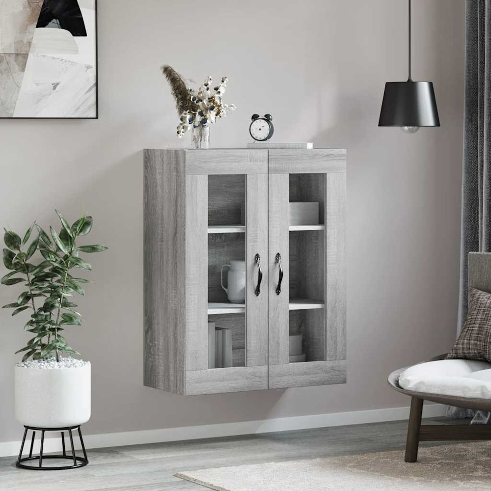 vidaXL 2 Door Grey Sonoma Wall Mounted Cabinet Image 9