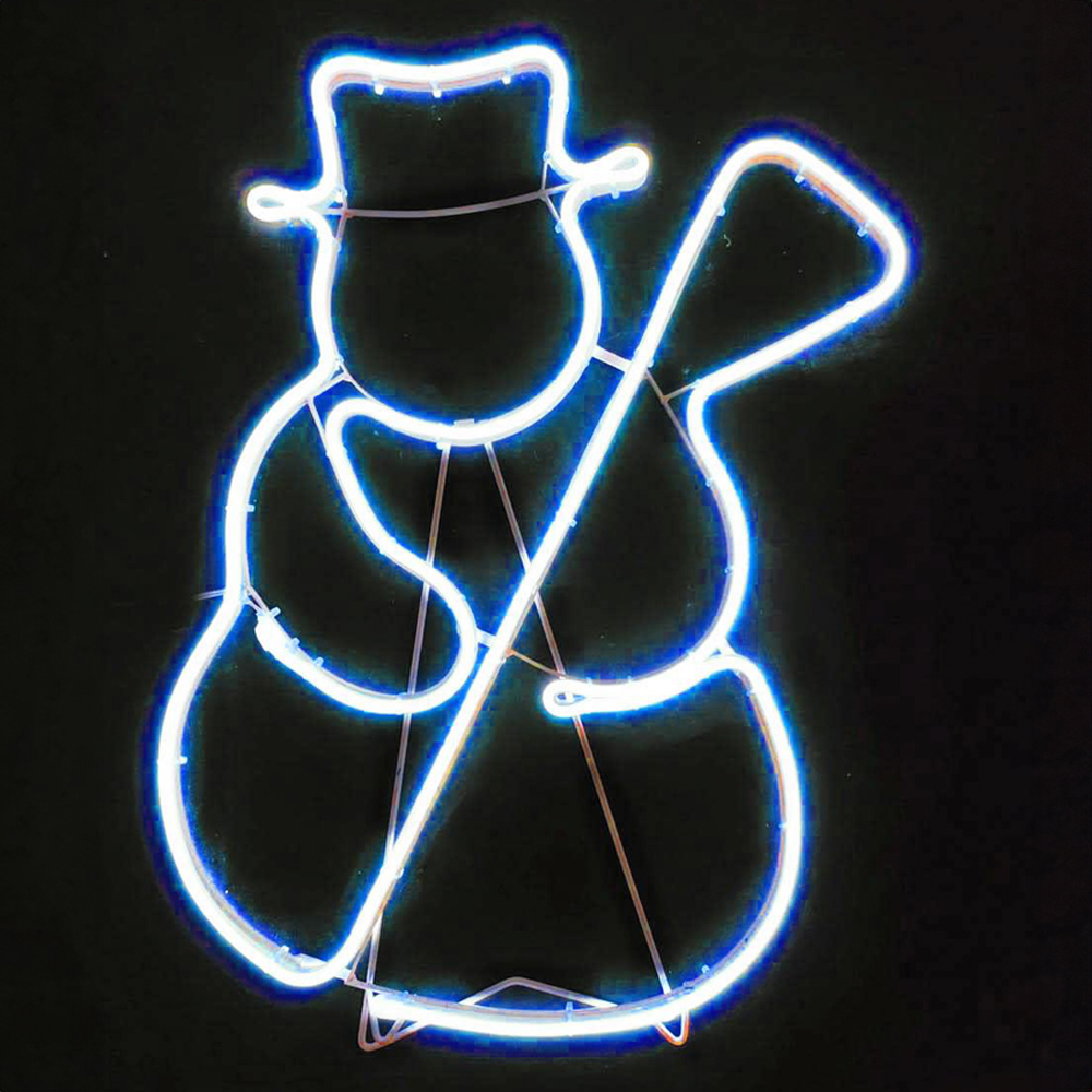 Shatchi Blue LED Snowman Silhouette Image