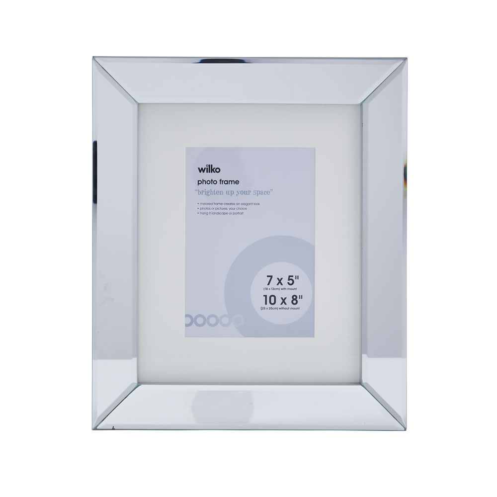 Wilko Bevelled MDF Mirrored Frame 10 x 8 Inch Wilko