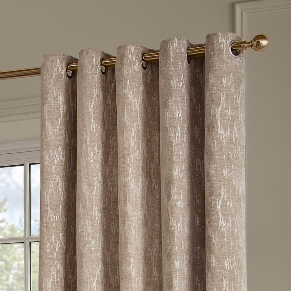 Paoletti Aurelio Mink Chenille Fully Lined Eyelet Curtains 168 x 229cm Image 3