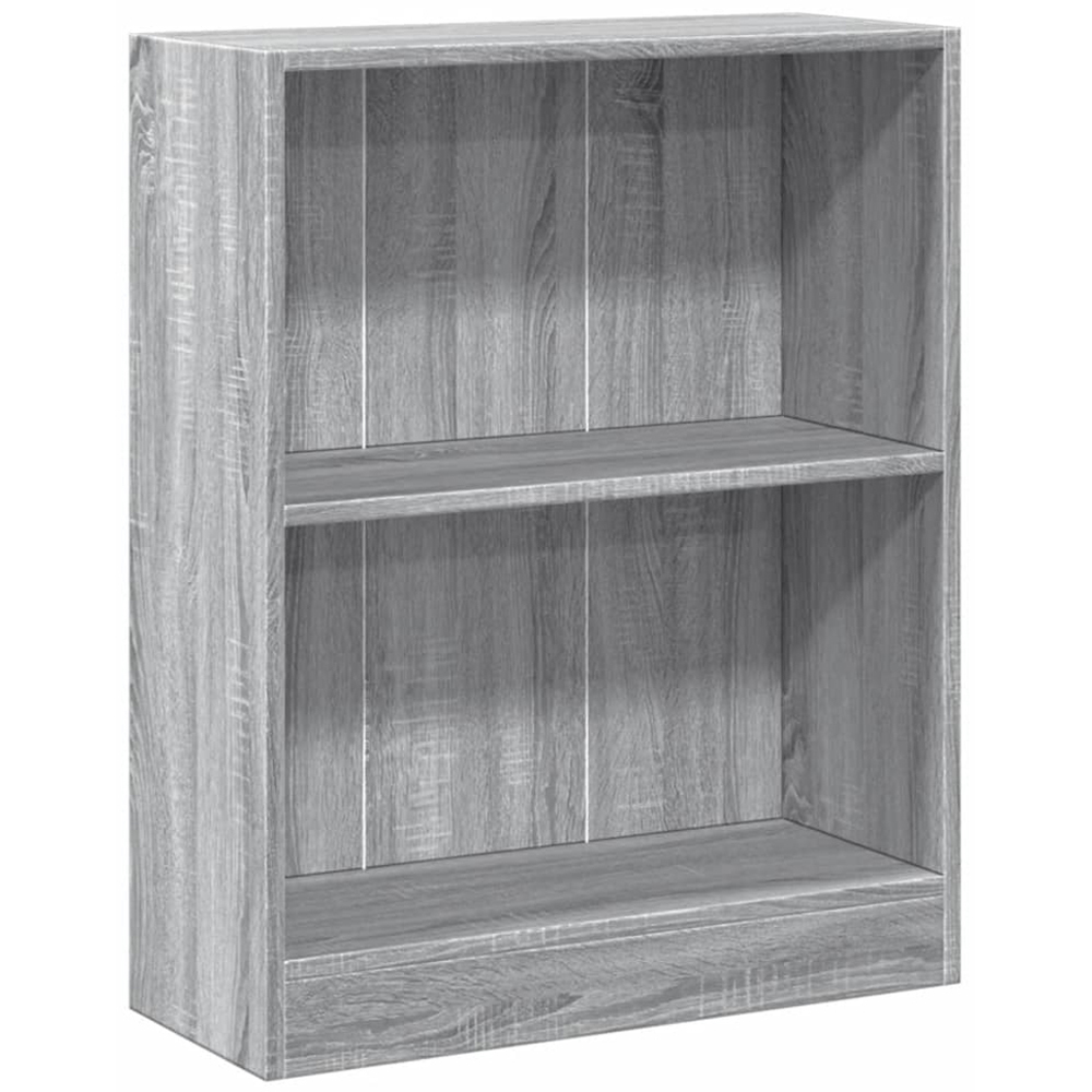 vidaXL 2 Shelf Grey Sonoma Bookcase Image 2