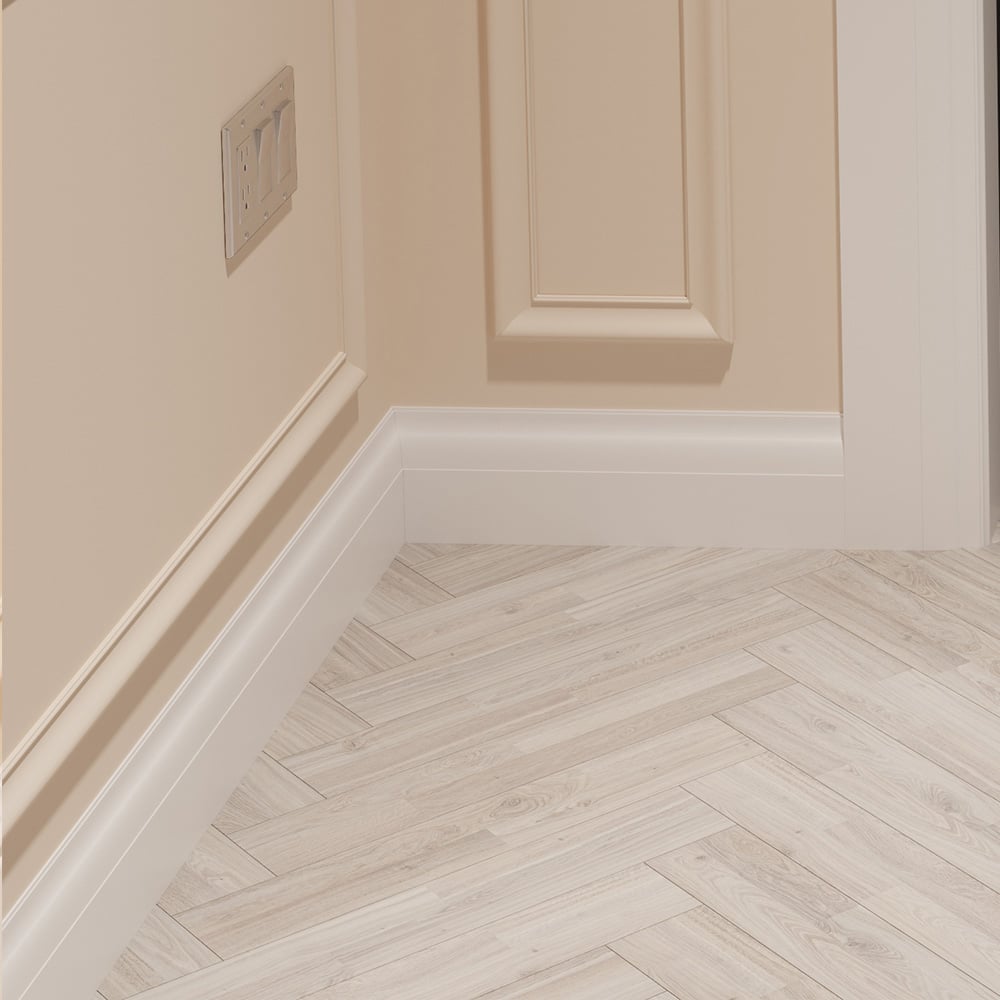 National Skirting White Lambs Tongue I Primed Skirting Board 18mm 195 x 4200mm Image 2