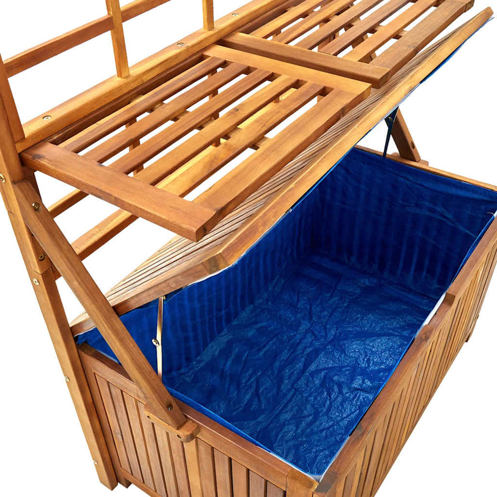 vidaXL 160 x 99 x 50cm Brown Acacia Wood Garden Storage Box with Trellis and Shelves Image 5