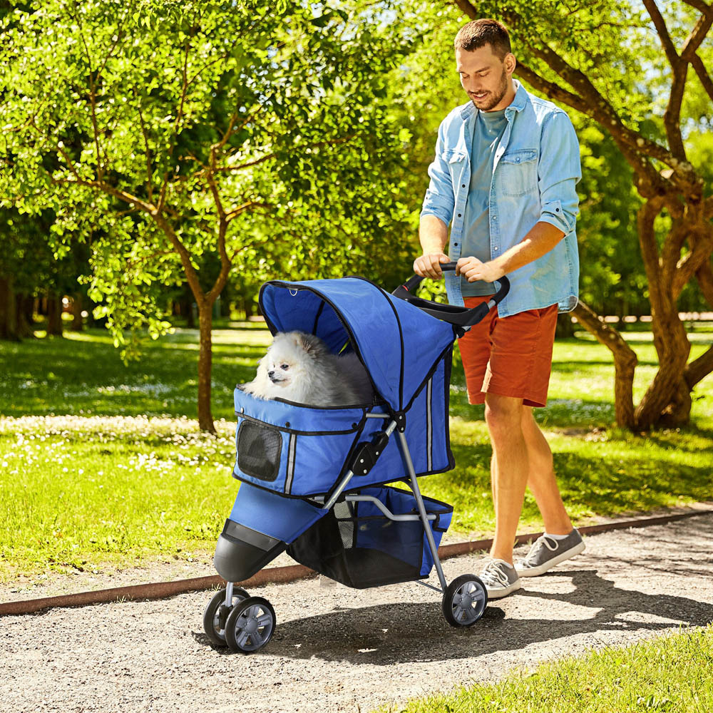 PawHut 3 Wheel Pet Stroller Blue Image 2
