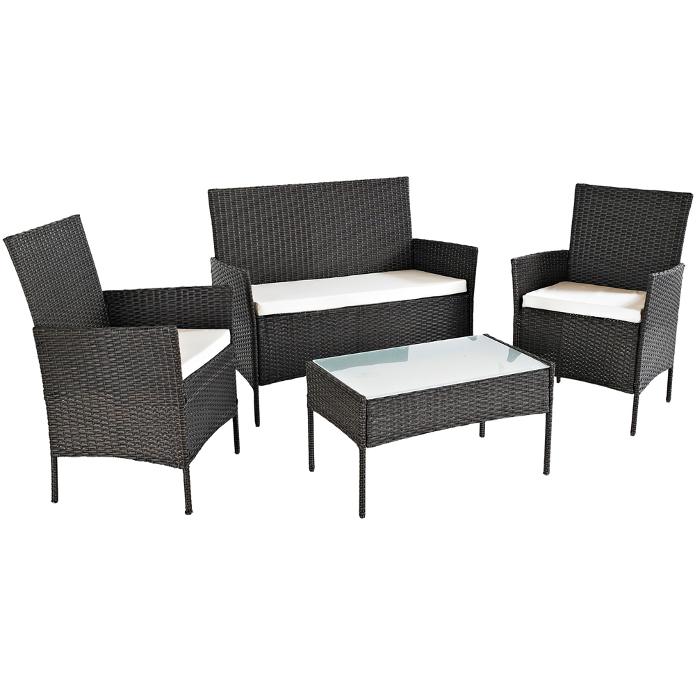 Neo 4 Seater Brown Rattan Outdoor Furniture Garden Sofa Set Image 2