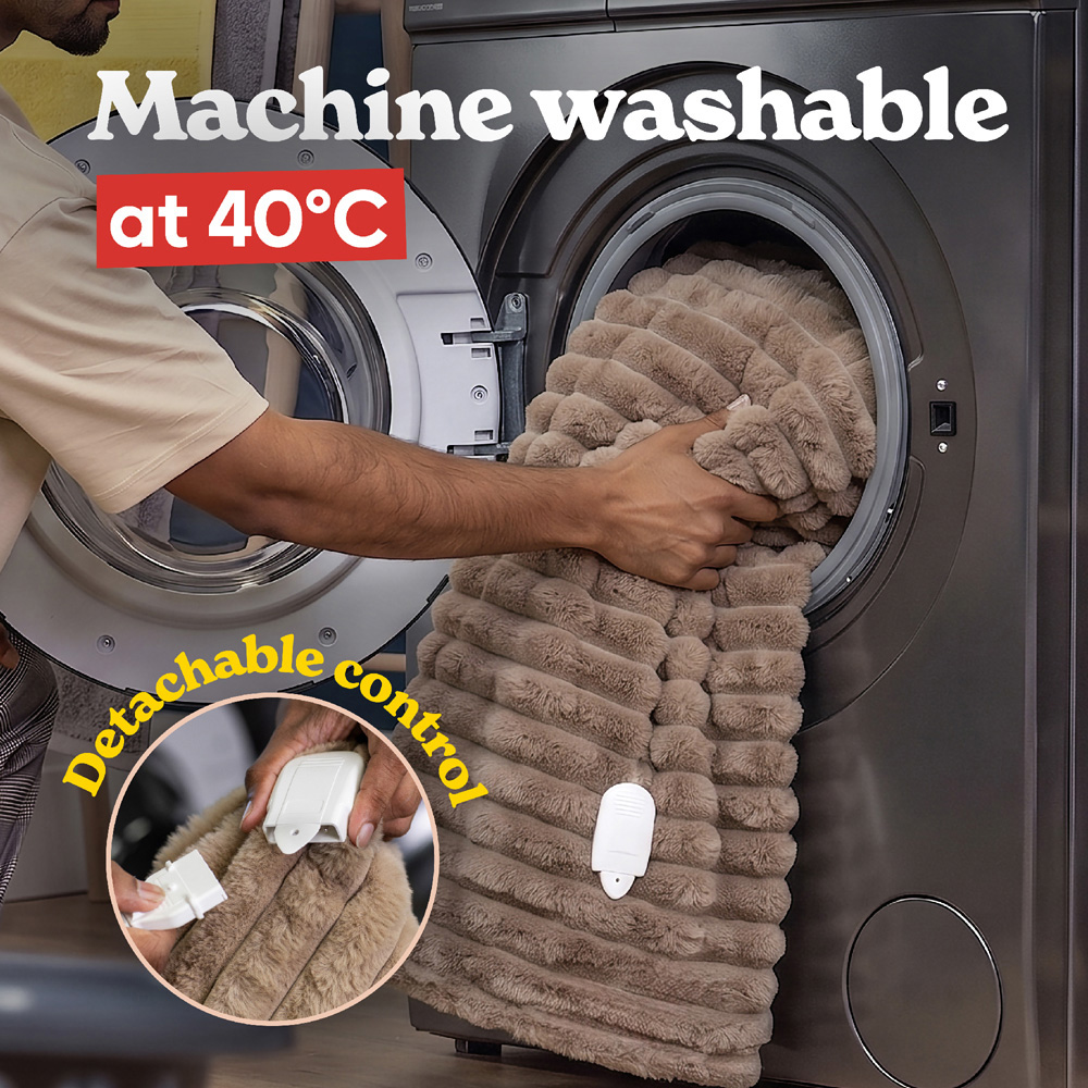 Russell Hobbs Mocha Faux Fur and Sherpa Heated Throw with Controller 130 x 180cm Image 5