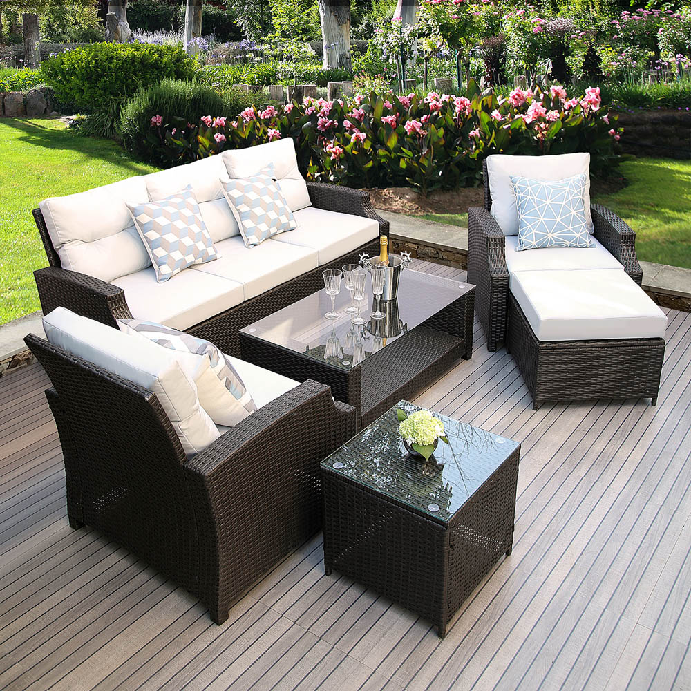 Furniture One 6 Seater Ratan Garden Dining Set Image 1