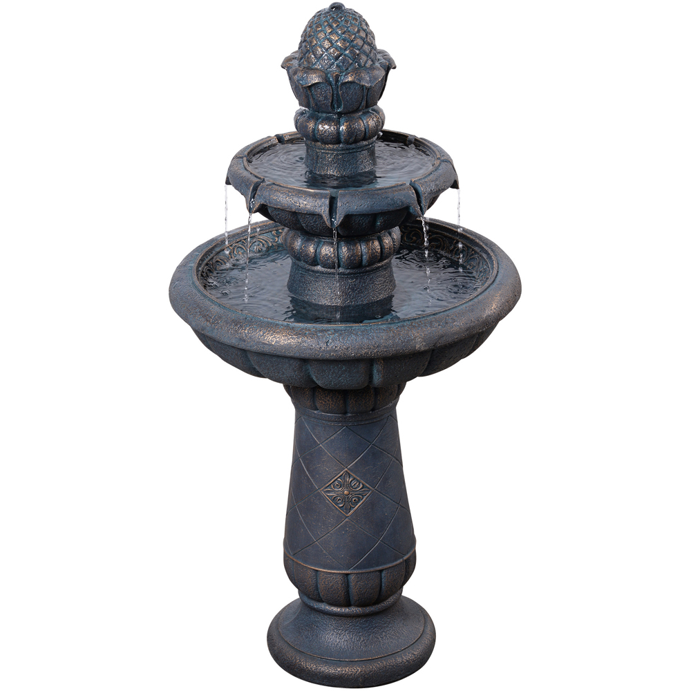 Teamson Home 2-Tier Antique Copper Birdbath Water Fountain 99cm Image 3