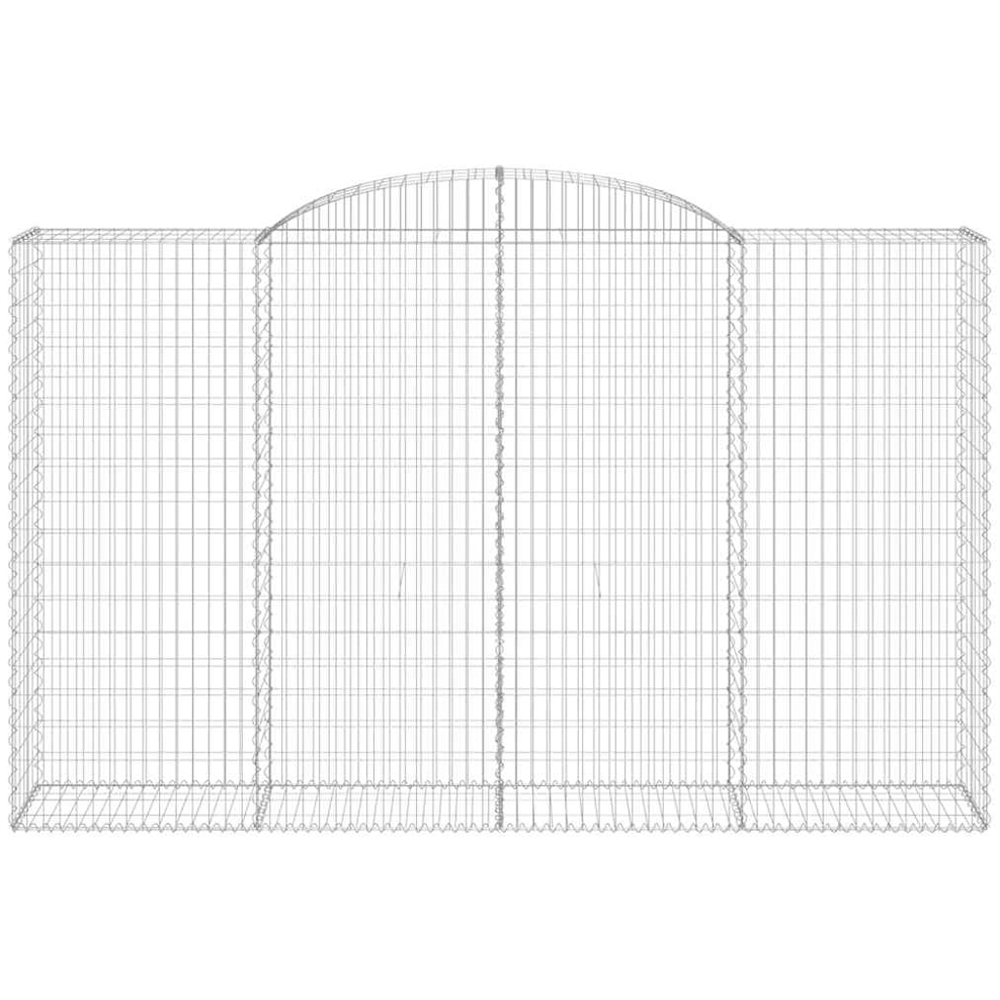 vidaXL Silver Galvanised Iron Arched Gabion Basket 300 x 50 x 180/200cm 15 Pack Image 2