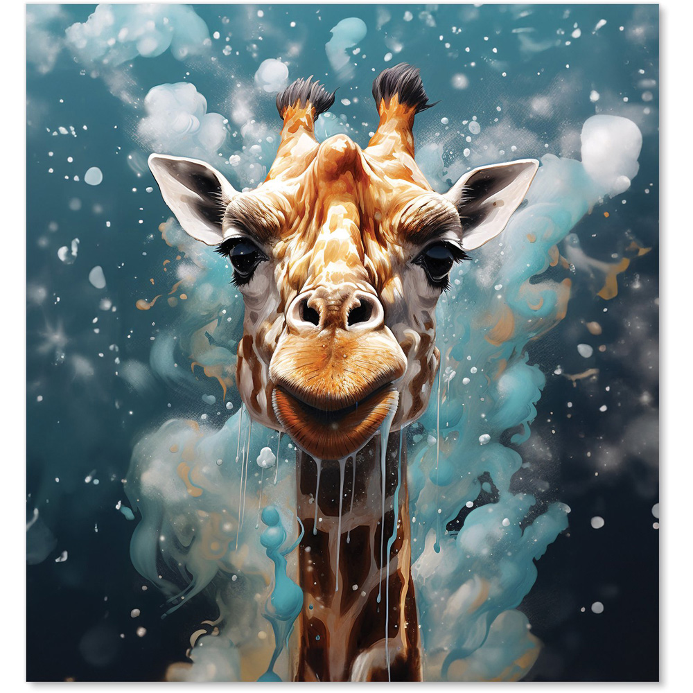 Warren Reed Designer Splashart Giraffe Face Glass Kitchen Splashback 75 x 70cm Image 2