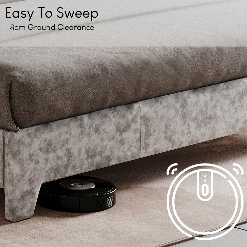 Vida Designs Victoria King Size Silver Velvet Bed Frame Image 5