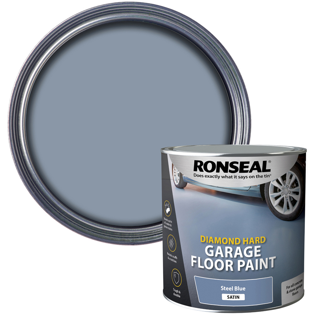 Ronseal Diamond Hard Steel Blue Garage Floor Paint 2.5L Image 1