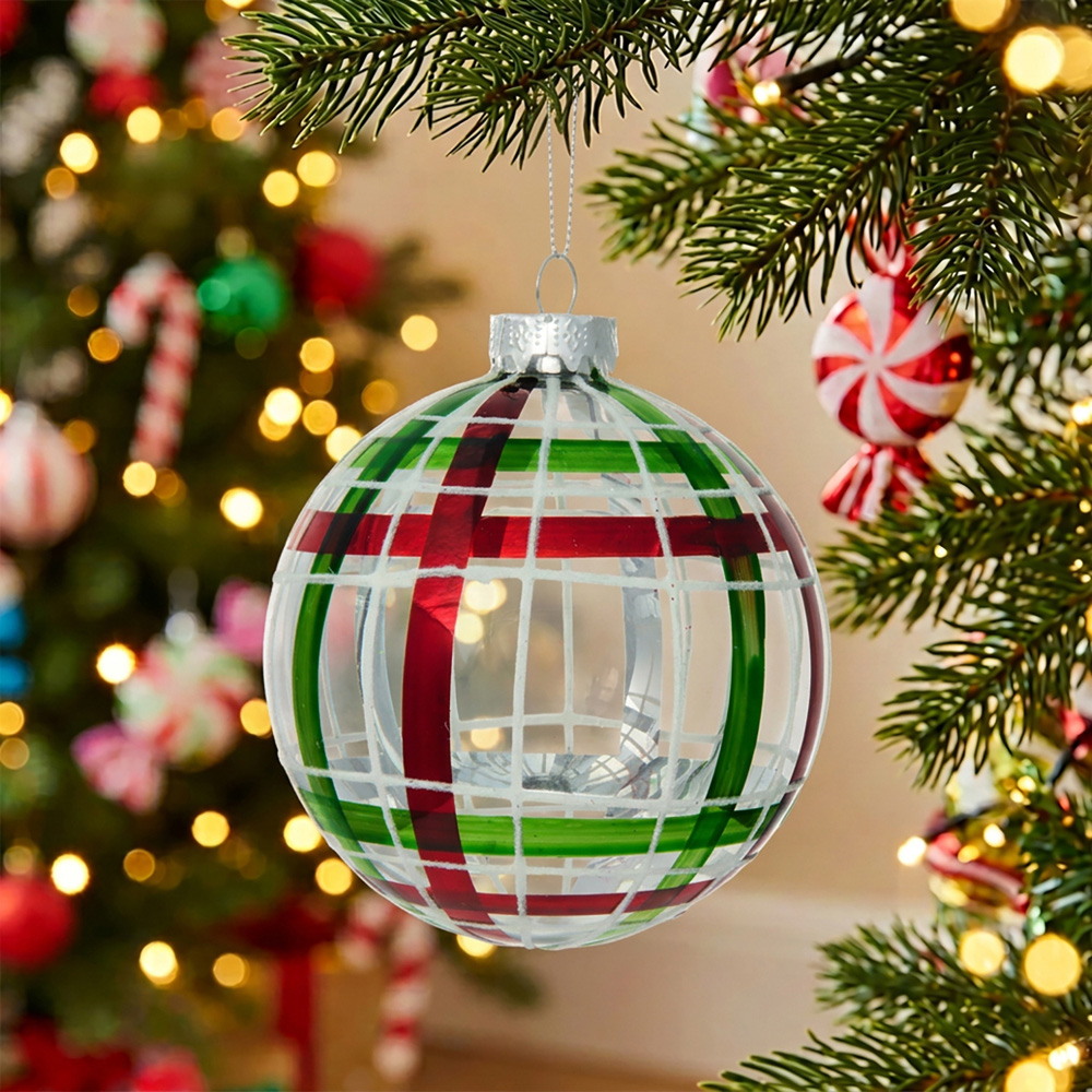Plaid Glass Bauble Image 2