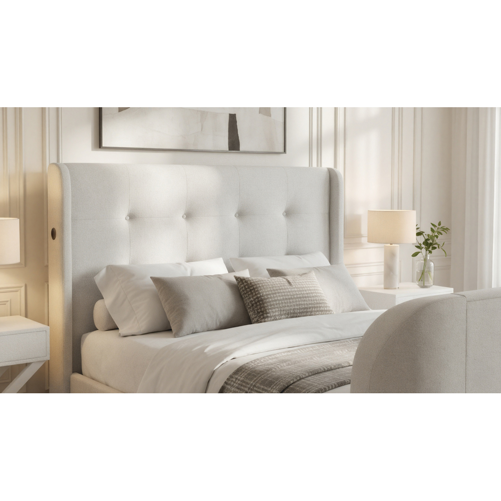 Webb Daniels MediaMax Double Natural Fabric Ottoman Media TV Bed with 4.1 Soundbar Image 4