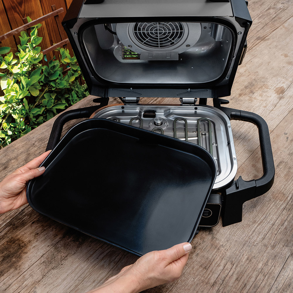 Ninja Woodfire Black Electric BBQ Grill Flat Plate Image 2