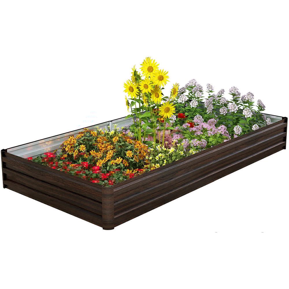 Costway Metal Raised Garden Bed 240 x 120 x 30cm Image 1