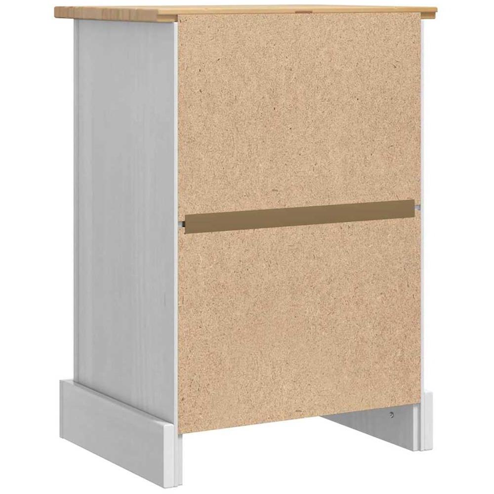 vidaXL Corona Single Door Single Drawer White Solid Pine Wood Wide Bedside Table Image 7