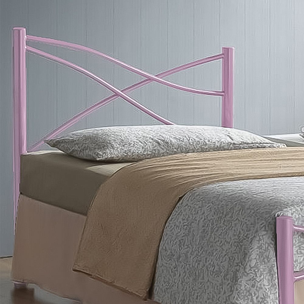 Brooklyn Single Pink Metal Bed Frame Image 2