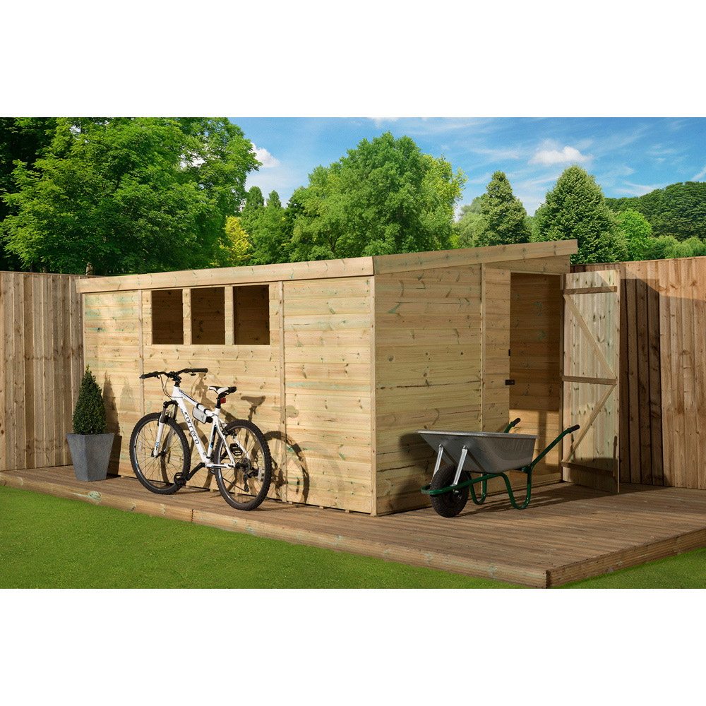 Empire Sheds 3000 14 x 5ft Tongue and Groove Wooden Pent Garden Shed Image 4