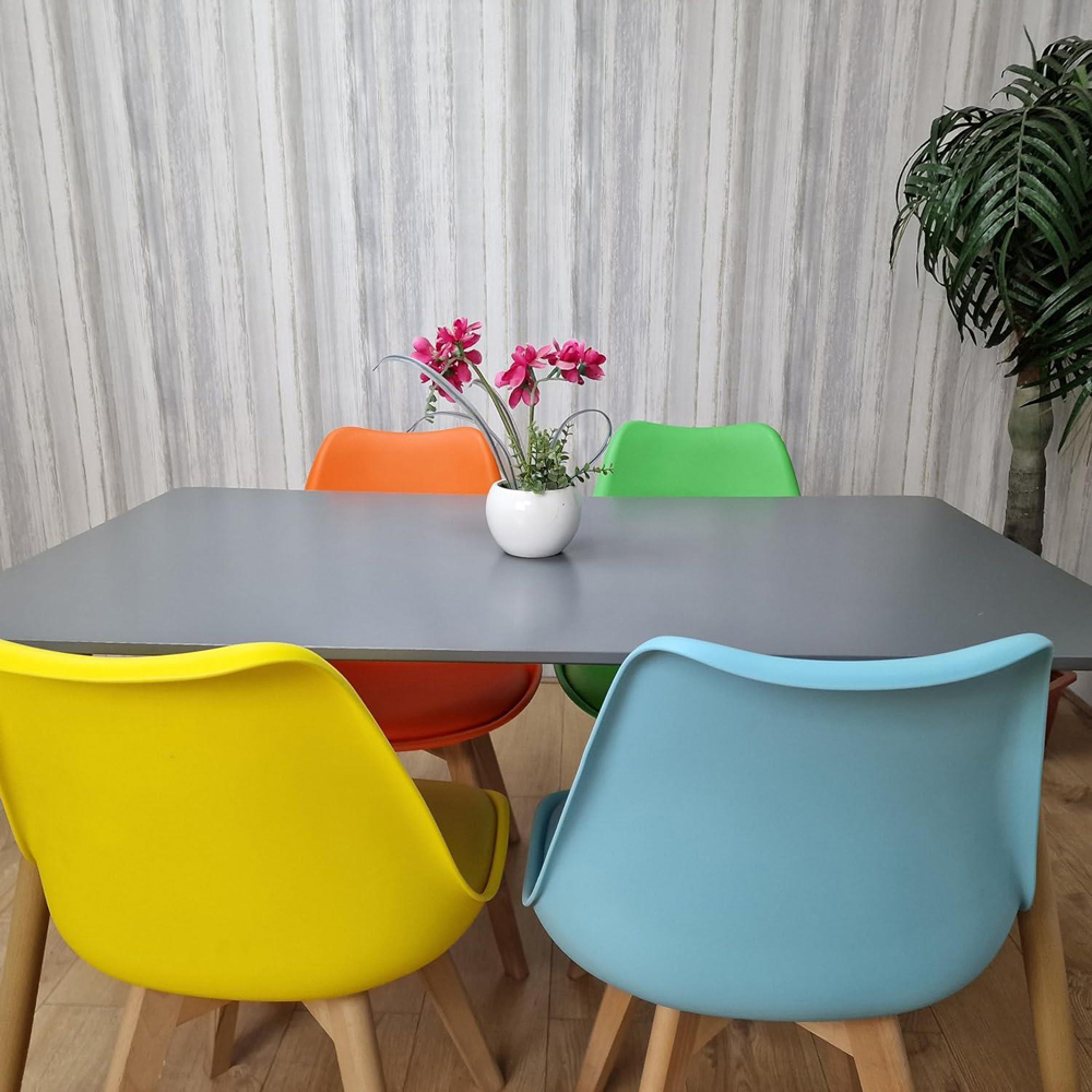 Kosy Koala 4 Seater Plastic and Faux Leather Dining Set Multicolour Image 3