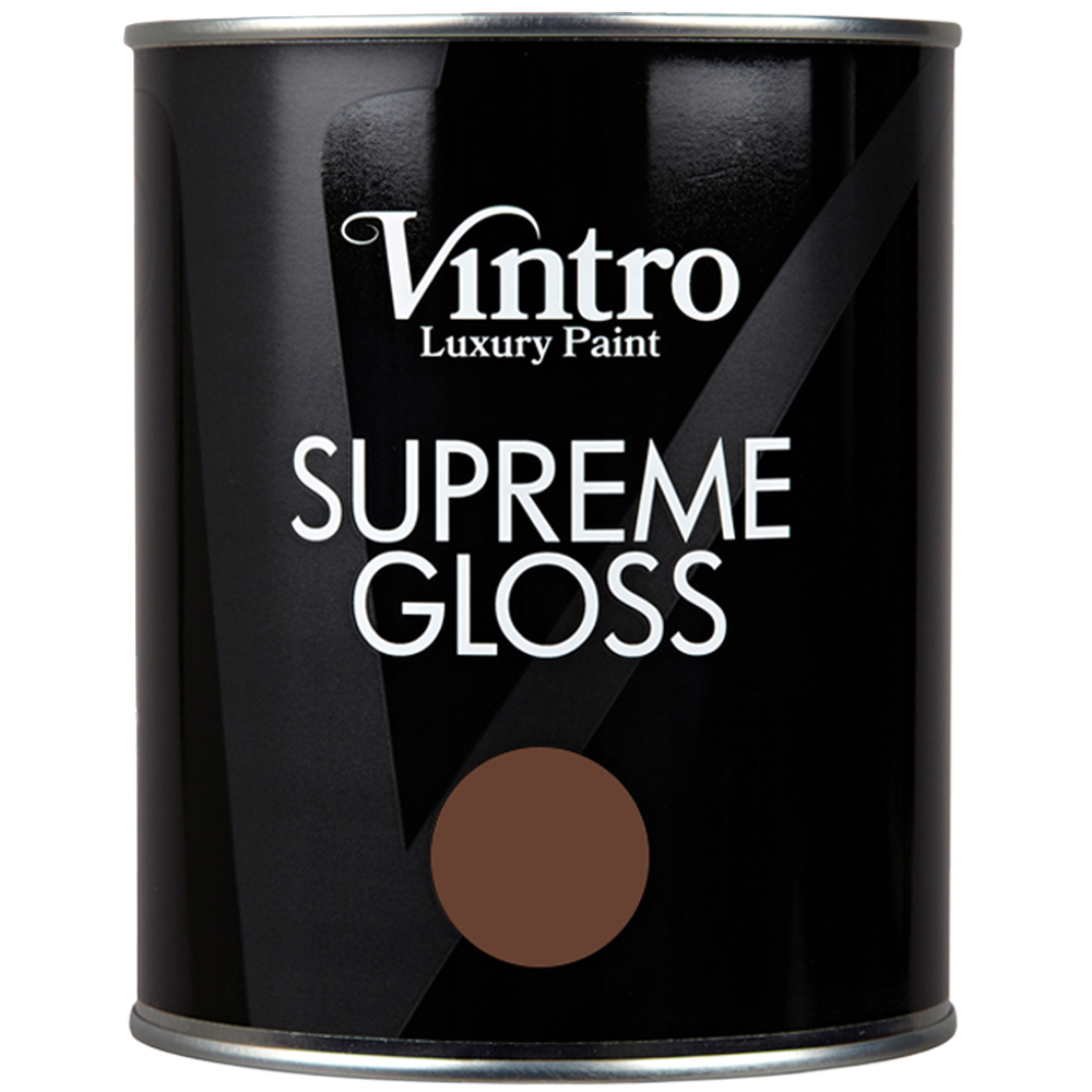 Vintro Paint Walls and Ceilings Chocolate Gloss Paint 1L Image 2