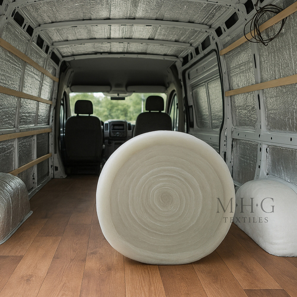 MHG Textiles White Non-Itch Polyester Thermal Lining Campervan Insulation Roll 8m x 570 x 50mm Image 3