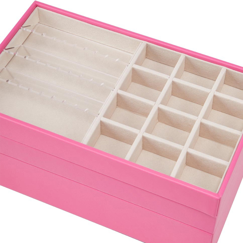 H&O Direct 4 Tier White Jewellery Storage Box with Transparent Lid Image 4