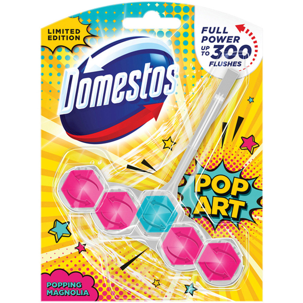 Domestos Popping Magnolia Toilet Rim Block 55g Image