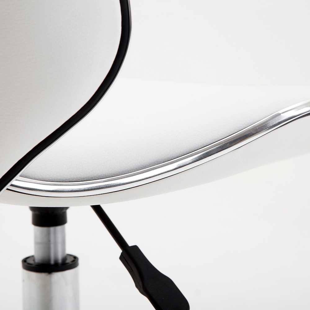 Portland White PU Leather Swivel Chair Image 3
