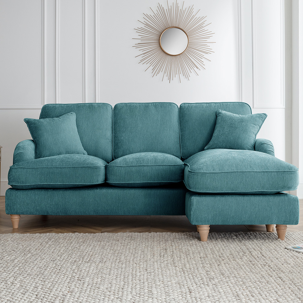 The Vienna 3 Seater Emerald Right Hand Chaise Sofa Image 1
