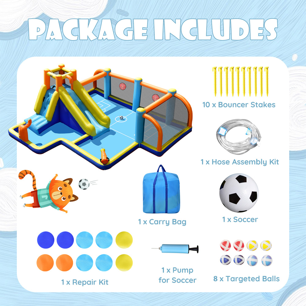 Costway Kids 5 in 1 Inflatable Water Bounce House with Slide and Water Cannons Image 7
