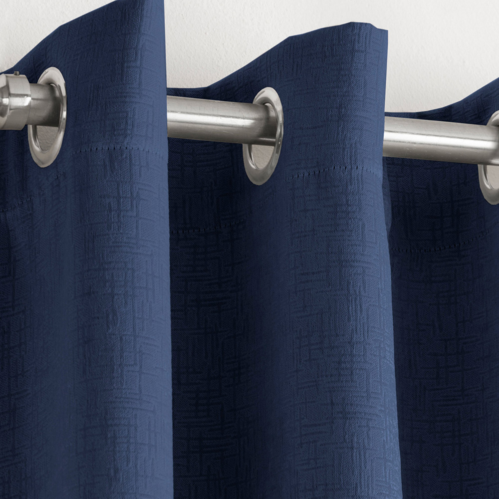 Enhanced Living Vogue Navy Thermal Blackout Eyelet Readymade Curtains 229 x 229cm Image 3