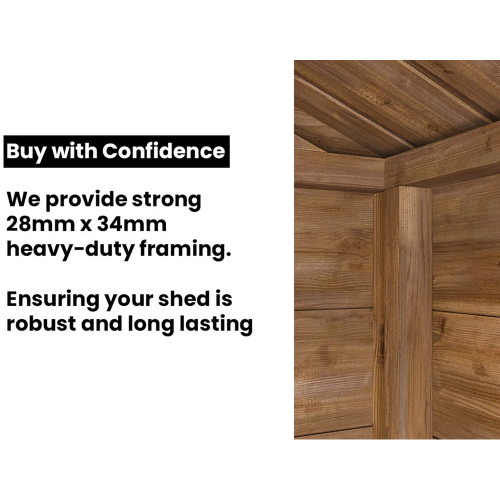 Dunster House Overlord 8 x 12ft Modular Brown Apex Garden Shed Image 4