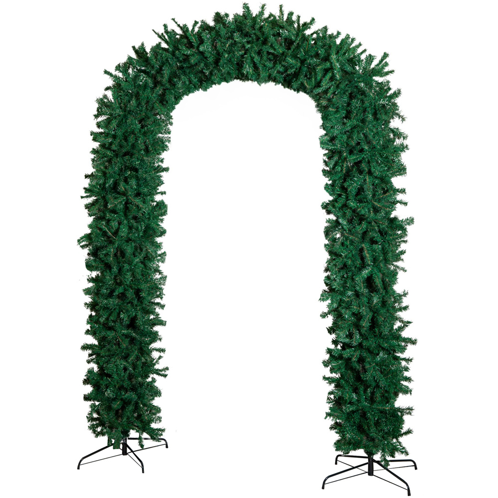 Samuel Alexander Single Door Plain Green Christmas Tree Arch with 2000 Tips 8ft Image 1
