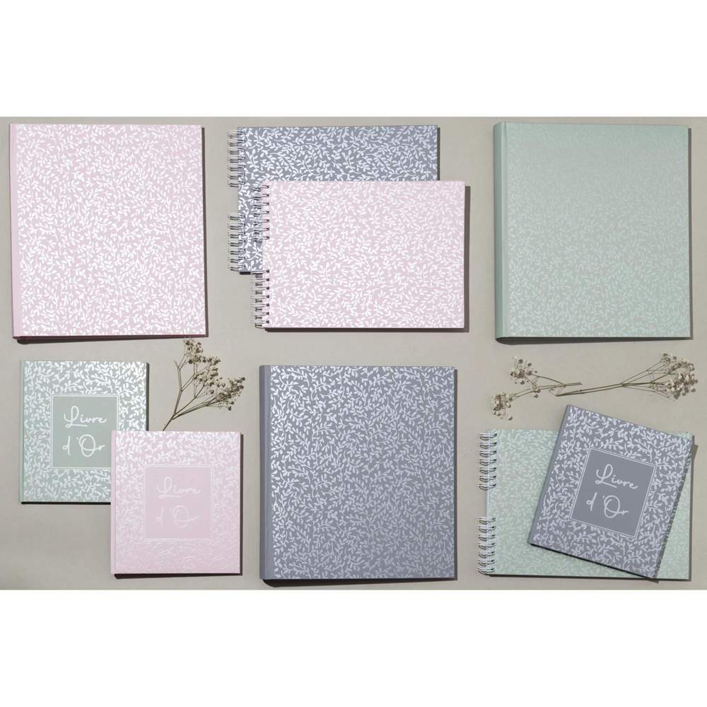 Exacompta AutentiK Blue and Grey Floral Design Guest Book with Crystal Box 140 Pages Image 7